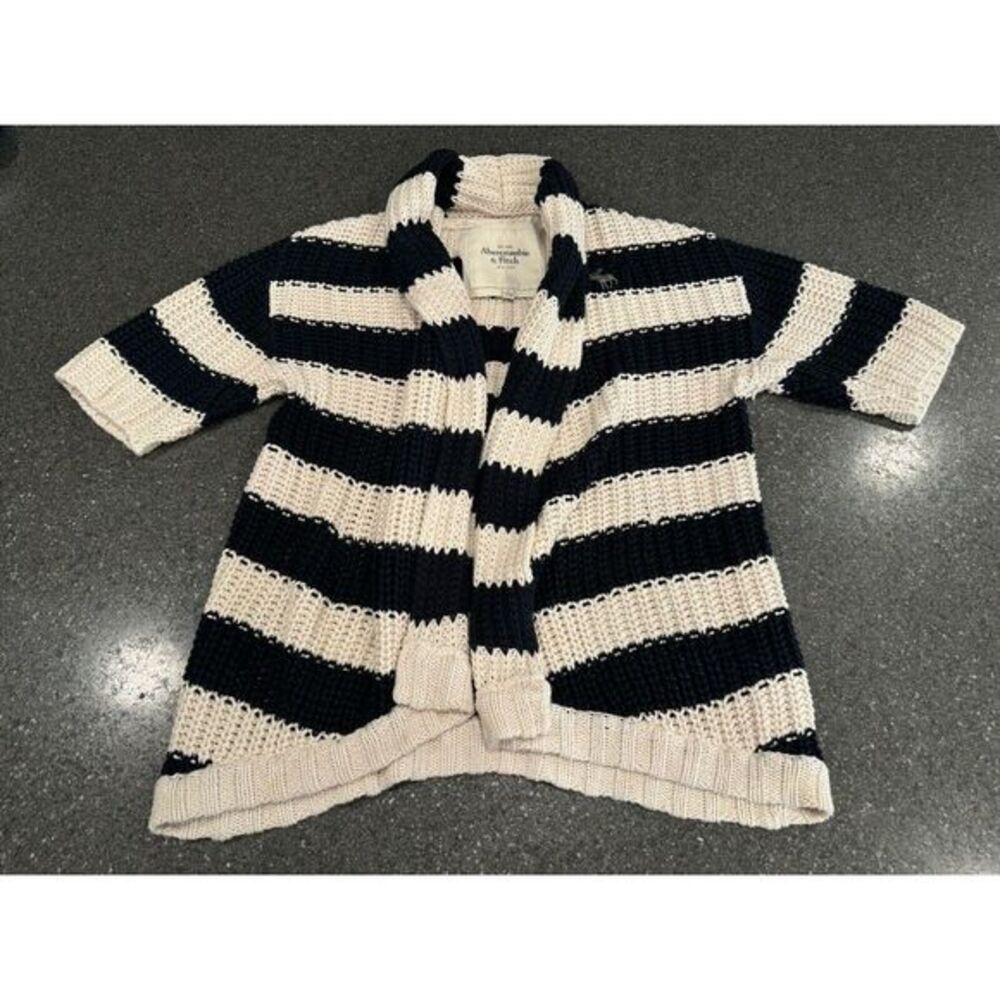 Vintage Abercrombie And Fitch Womens Small Striped Chunky Knit‎ Cardigan